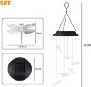 Shaboo Prints Solar LED Wind Chimes Lights Multi Color-Changing Outdoor LED Chandelier Light Hanging Clear Acrylic Waterproof Decorative for Patio Yard Garden Home Flower shed (Dragonfly)