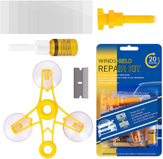 Shaboo Prints Windshield Repair Kits, Windshield Glass Repair Tool for Chips & Cracks, Star-Shaped, Crescents Cracks