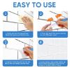 Tile Grout Pen Repair Pen, Waterproof Marker Grout Restorer Pen for Wall Floor Tile Lines, 2 pcs