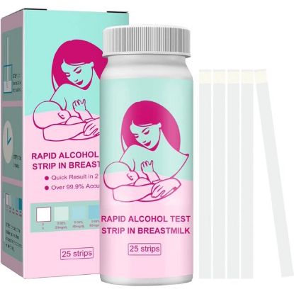 Breastmilk Alcohol Test Strips, Alcohol Test Strips for Breastmilk, Simple Home Test for Breastfeeding Mothers, Easy to Get Accurate Test Results in 2 Minutes, 25 Test Strips