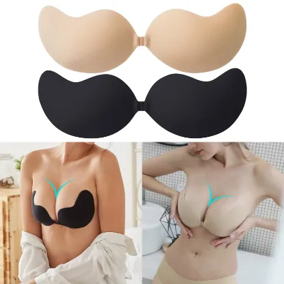 Shaboo Prints Strapless Bras for Women, Breathable Sticky Bra, Reusable Nipple Cover, Size for B