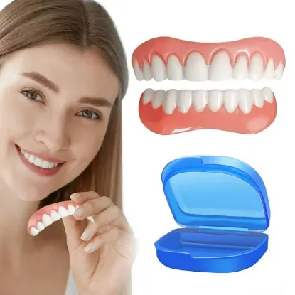 Shaboo Prints Fake Teeth, Veneer Cosmetic Teeth, Natural Shade, Fix Confident Smile, 2Pcs