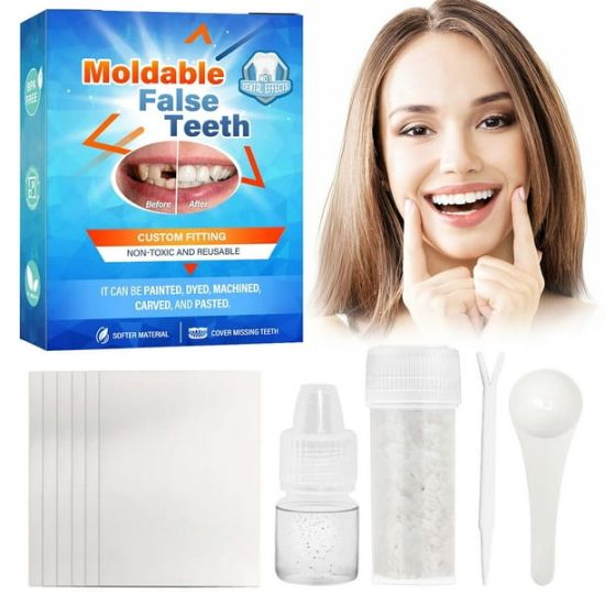 Picture of Tooth Repair Kit, Moldable False Teeth for Beautiful Smile, Dental Care Kit Glue for Filling Missing, Broken Teeth, Crowns and Bridges