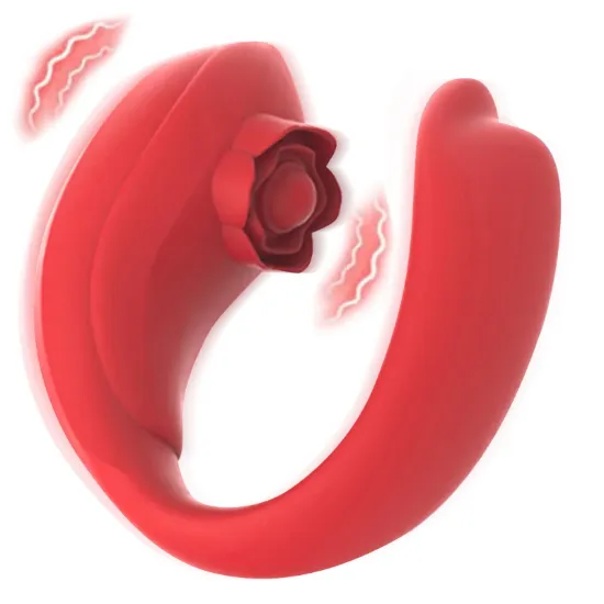 Picture of Vibrator for Women, 3 IN 1 Rose Vibrator with 10 Sucking, U-Shaped Adjustable G Spot Wearable Vibrators for Female Adult Sex Toys